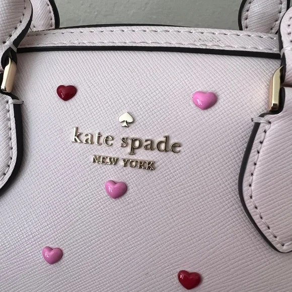 SET🩷 Kate Spade Madison Duffle Crossbody Bag & Wallet Heart Studs Powdered Sugar - Picture 16 of 16